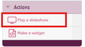 Screenshot of Play a slideshow button Screenshot of Play a slideshow button